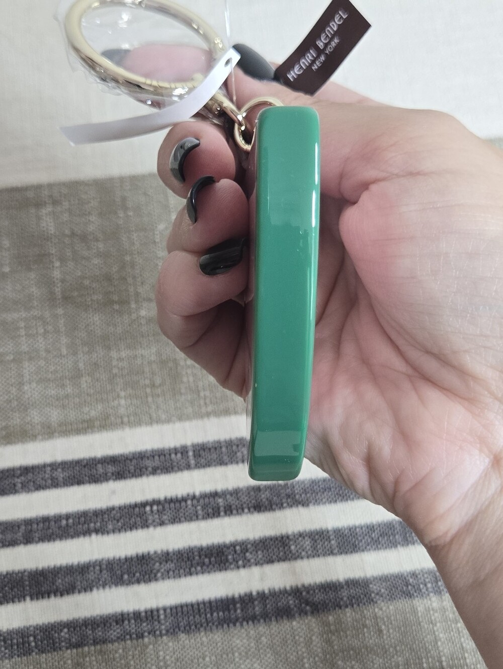 Henri Bendel NWT Pink & Green Watermelon Slice Keyring/charm with Gold Hardware - Picture 7 of 8